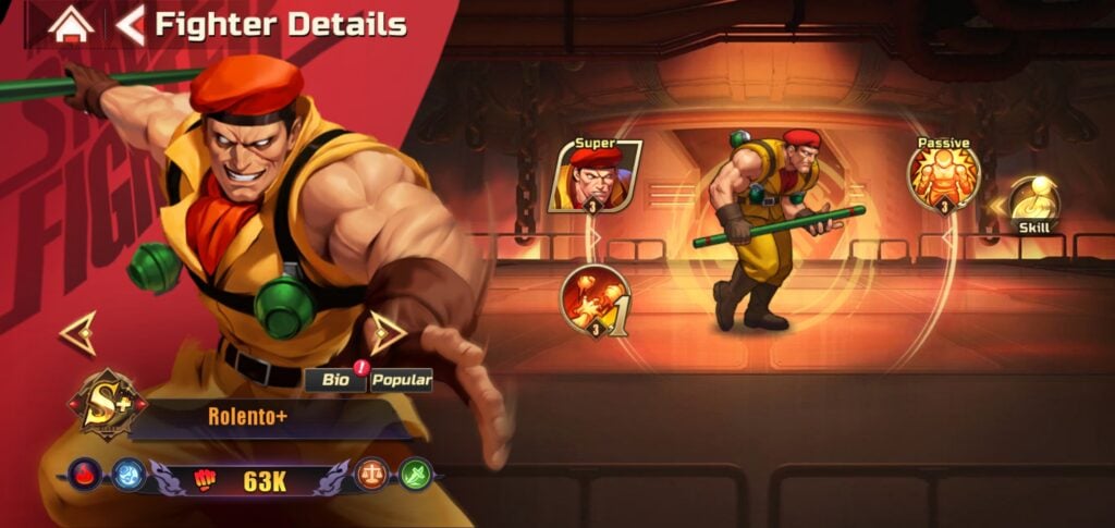 Rolento in Street Fighter: Duel.
