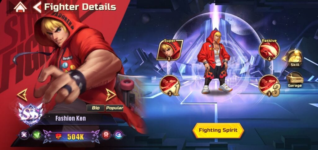 Fashion Ken in Street Fighter: Duel.
