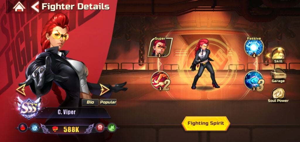 C. Viper in Street Fighter: Duel.