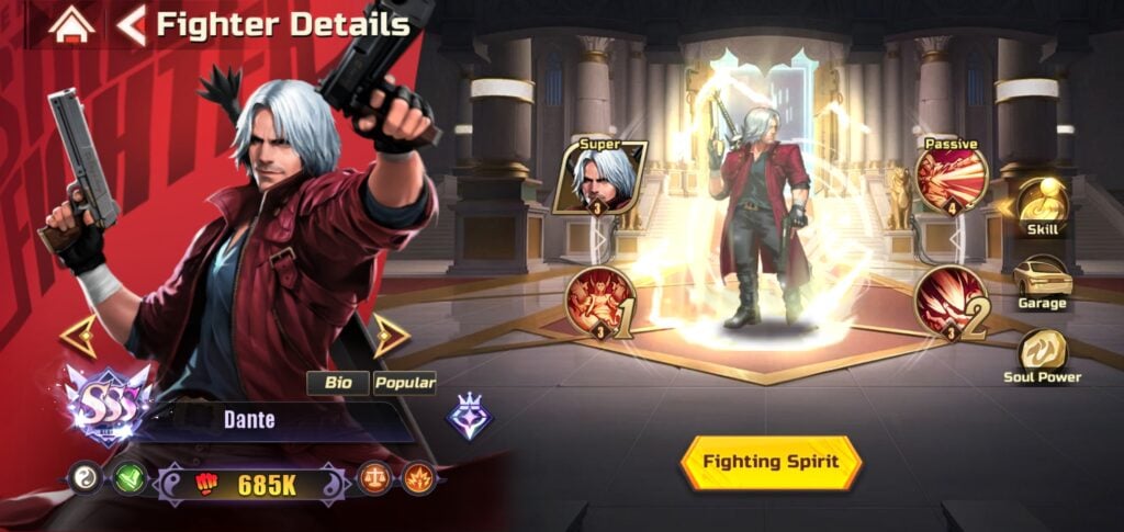 Dante in Street Fighter: Duel.