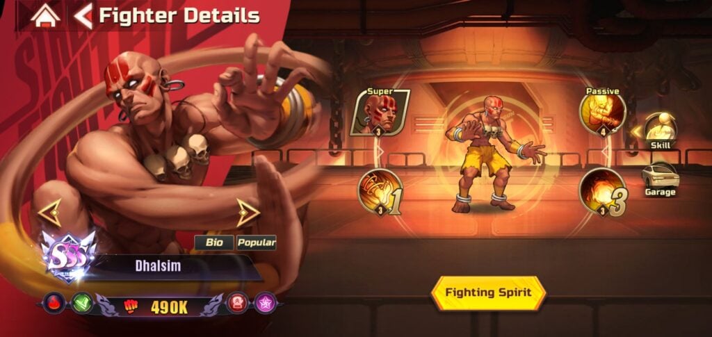 Dhalsim in Street Fighter: Duel.