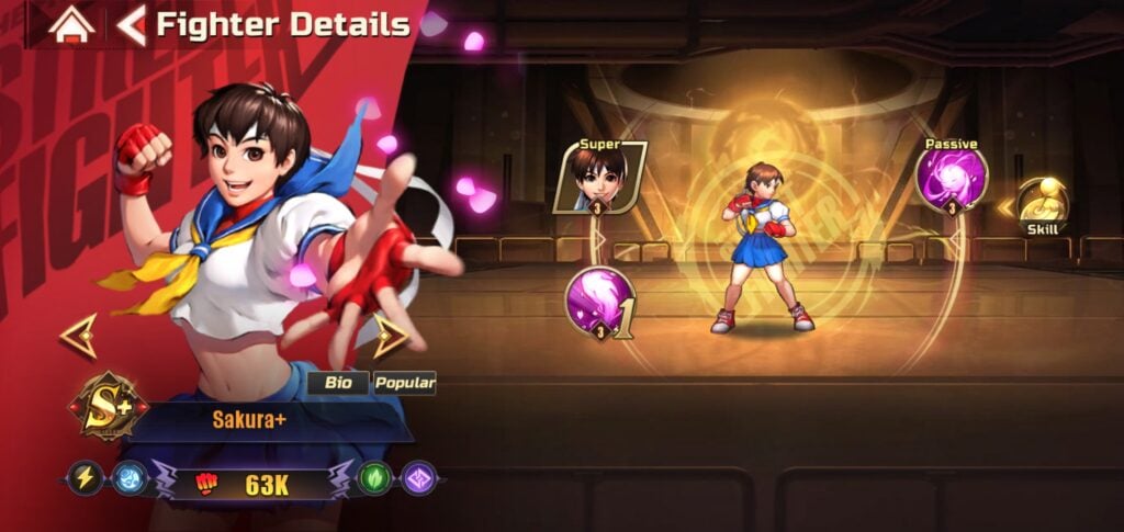 Sakura in Street Fighter: Duel.