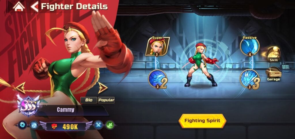 Cammy in Street Fighter: Duel.