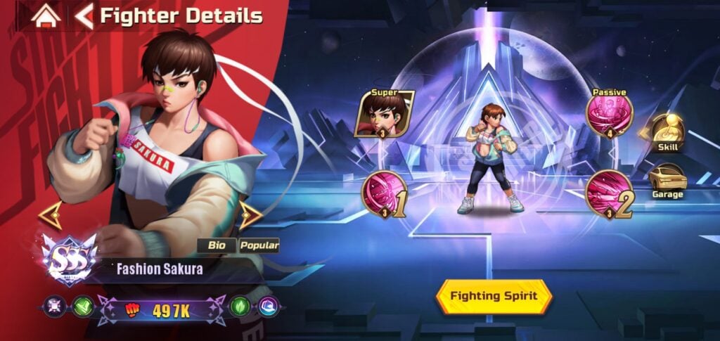 Fashion Sakura in Street Fighter: Duel.