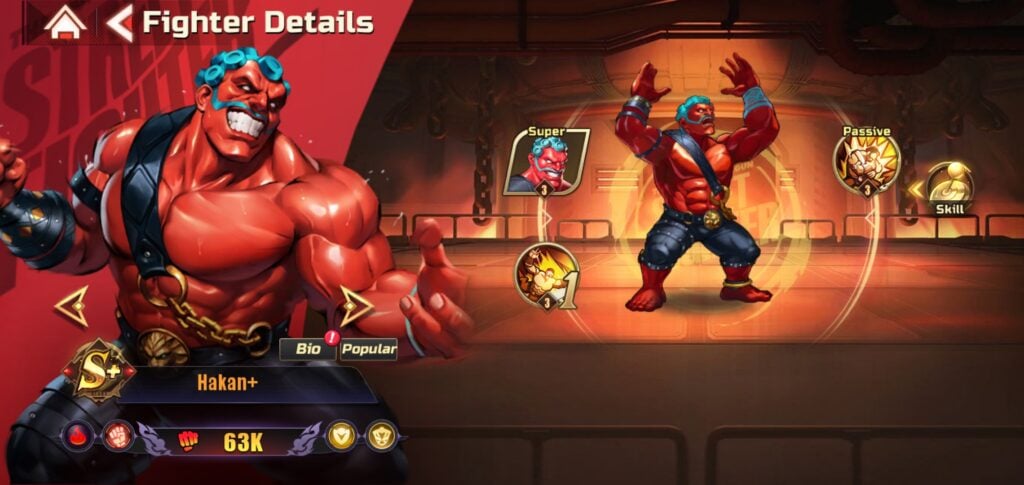 Hakan in Street Fighter: Duel.