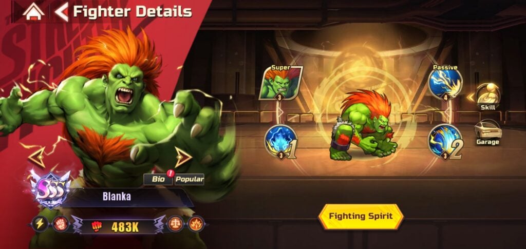 Blanka in Street Fighter: Duel.