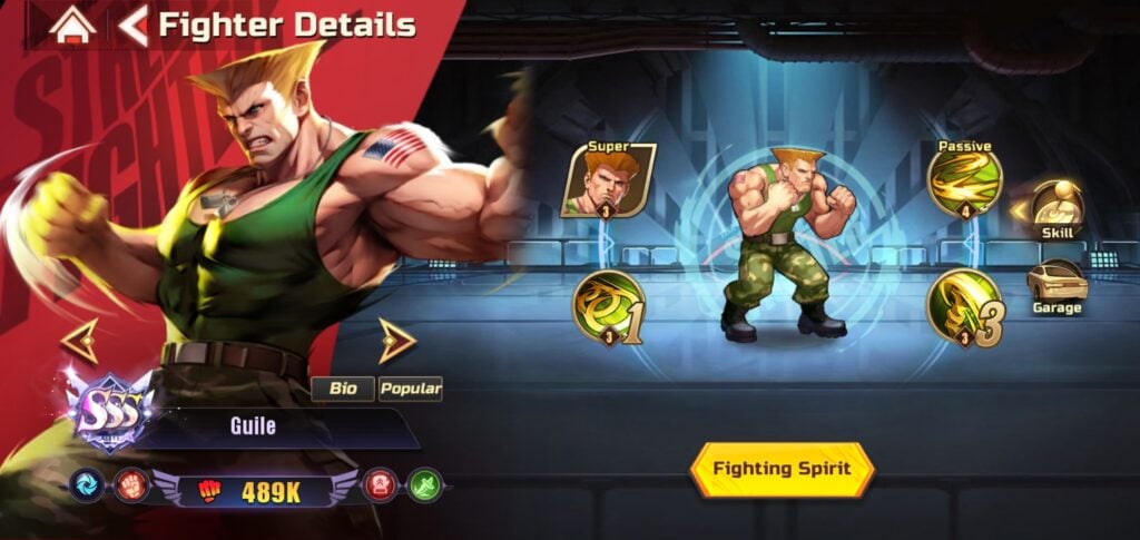 Guile in Street Fighter: Duel.