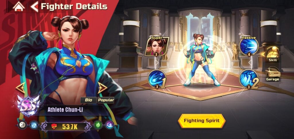 Athlete Chun-Li in Street Fighter: Duel.
