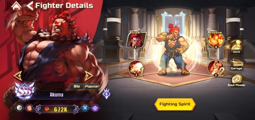 Akuma in Street Fighter: Duel.