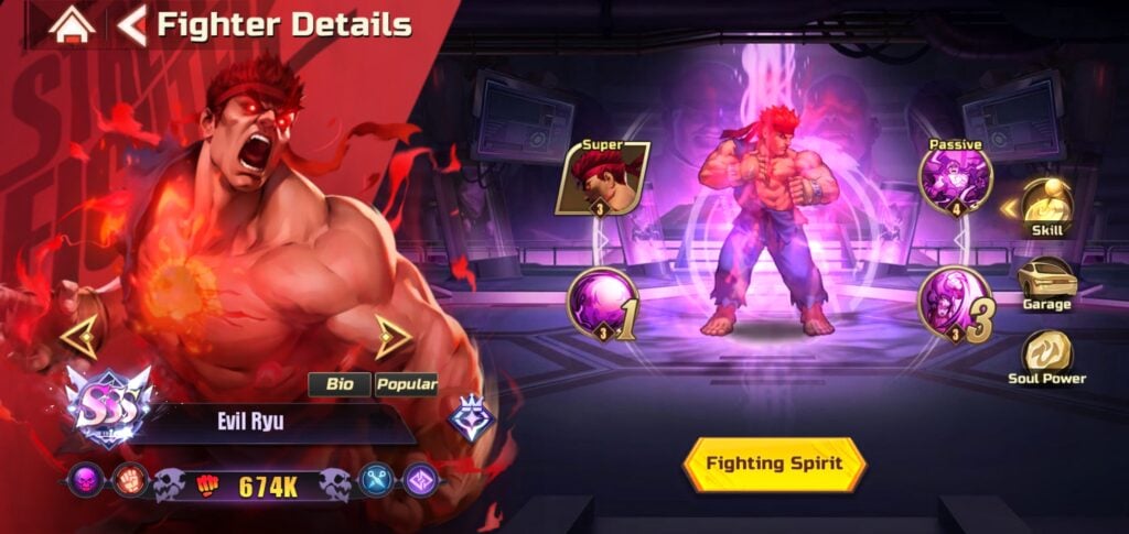 Evil Ryu in Street Fighter: Duel.