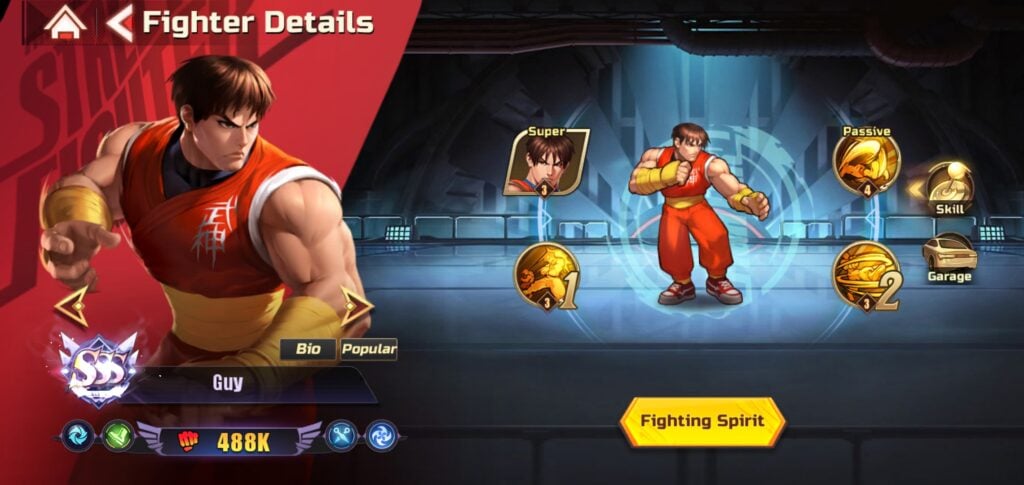 Guy in Street Fighter: Duel.