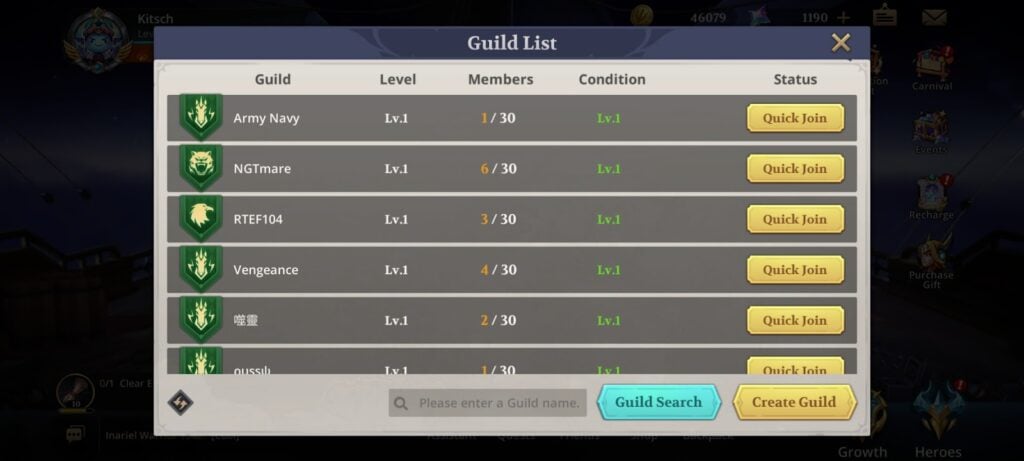 Inariel Legend - Dragon Hunt join guilds