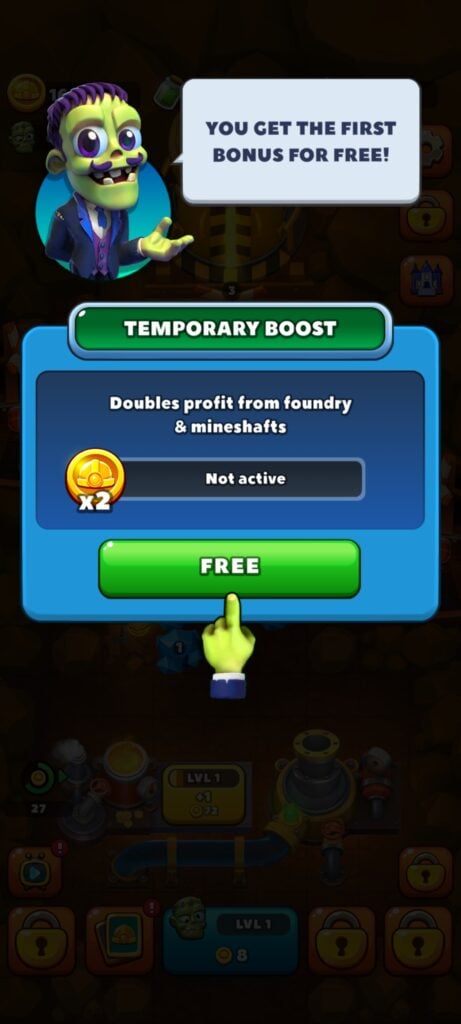 Idle Zombie Miner Gold Tycoon Boost