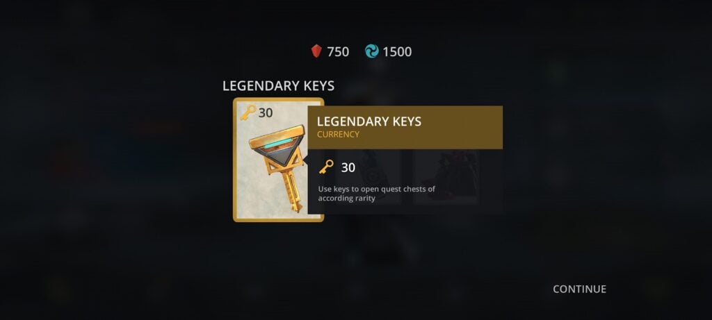 Shadow Fight 3 - legendary keys obtained