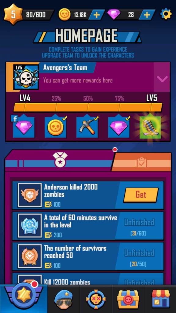 Reach EXP milestones to get rewards