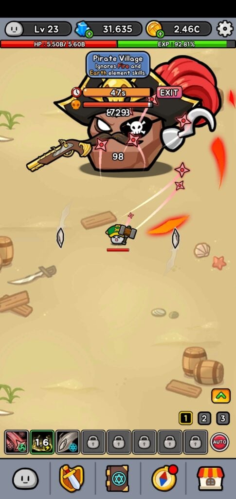 Pirate Boss in Stone Adventure.