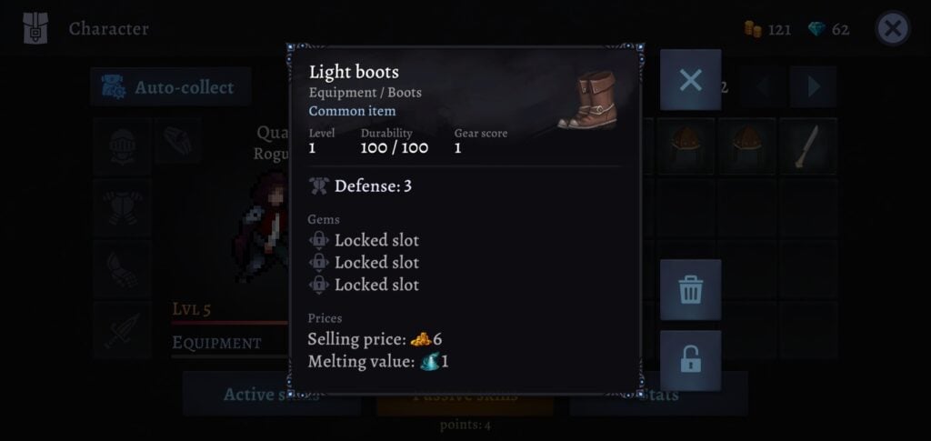 A pair of Light Boots in Darkrise.