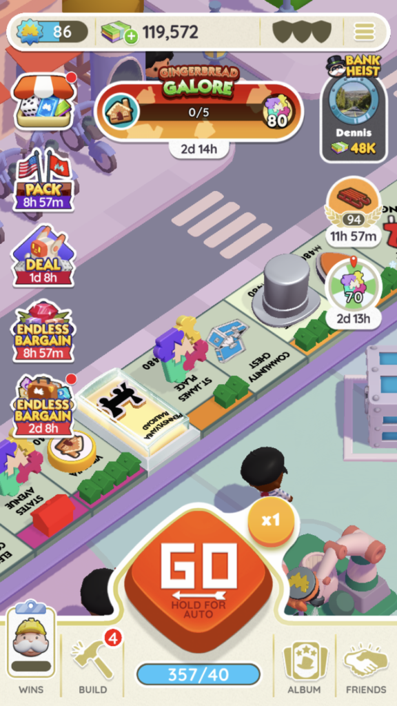 screenshot of the Monopoly GO board
