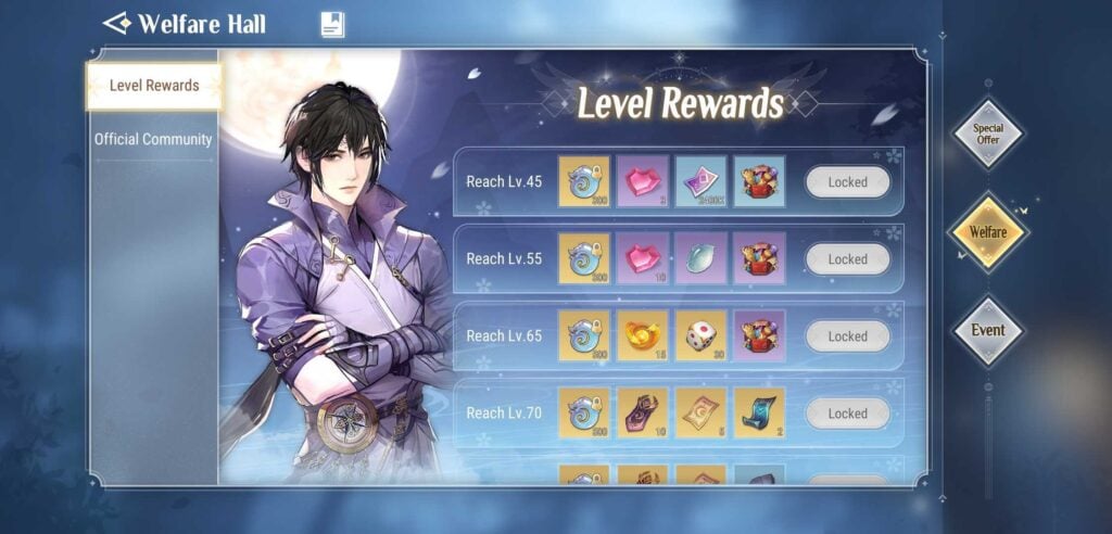 Revelation M - Level Rewards