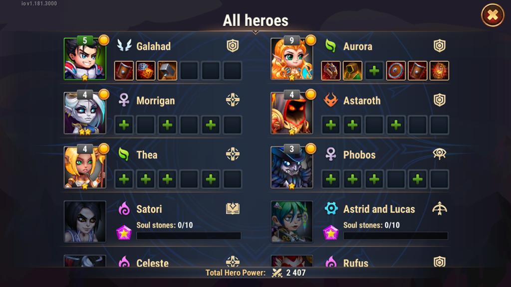 All Heroes Screen