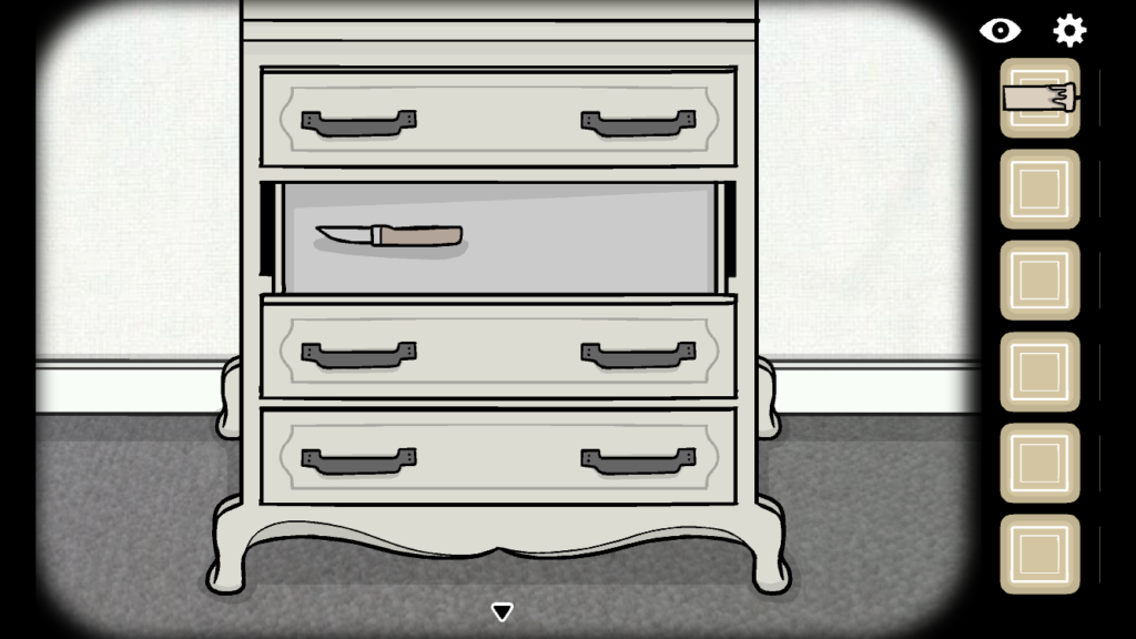 screenshot of a drawer with a knife inside
