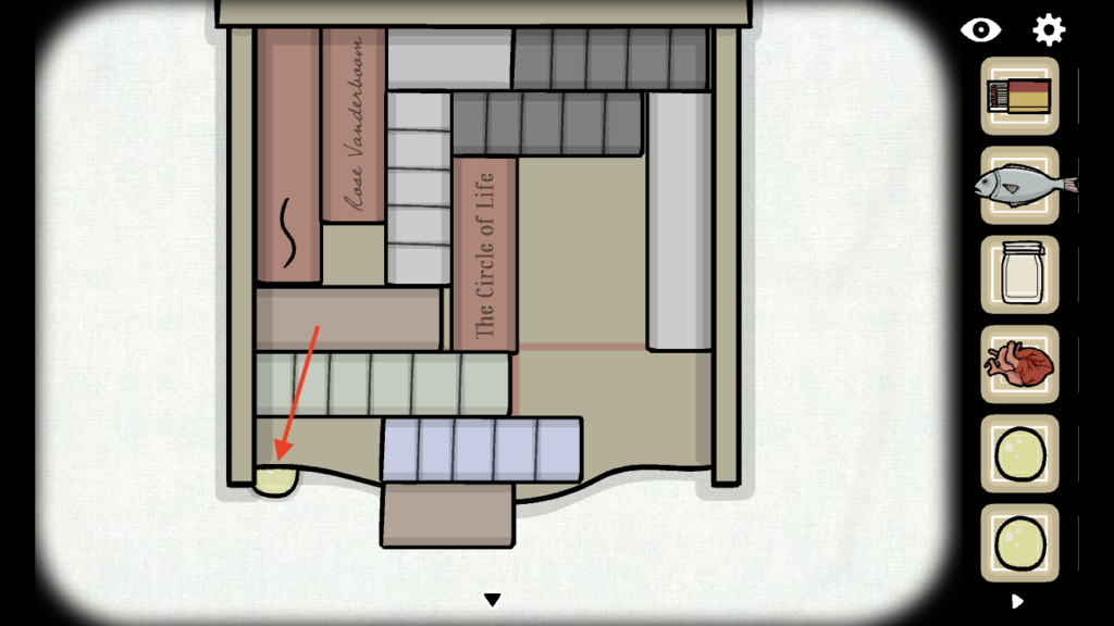 screenshot of Samsara Room book shelf puzzle