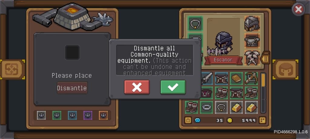 Soul Knight Prequel - dismantle equipment