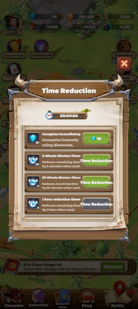 time reduction