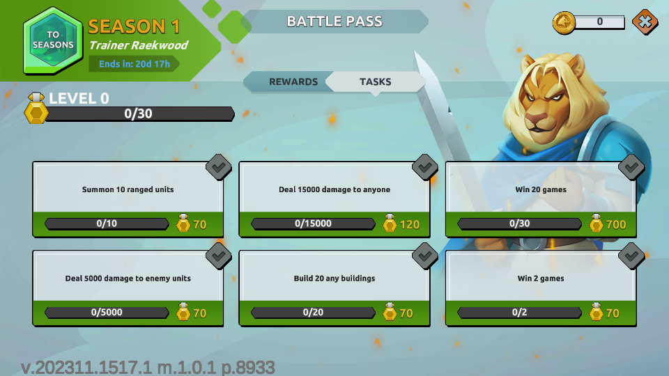 Tasks under the Battle Pass in Wild Forest.