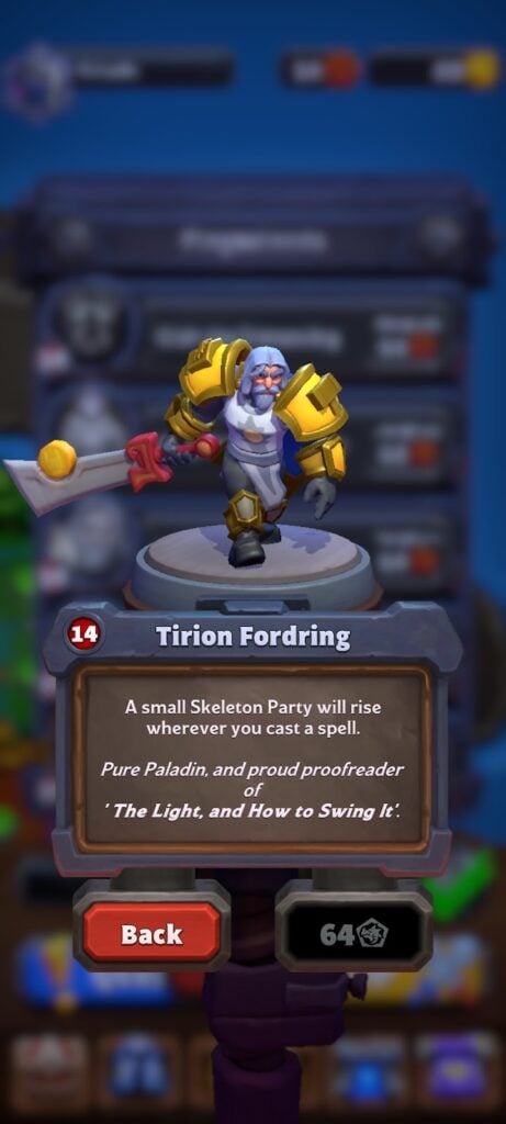 Warcraft Rumble - mini description (Tirion Fordring - boss battle)