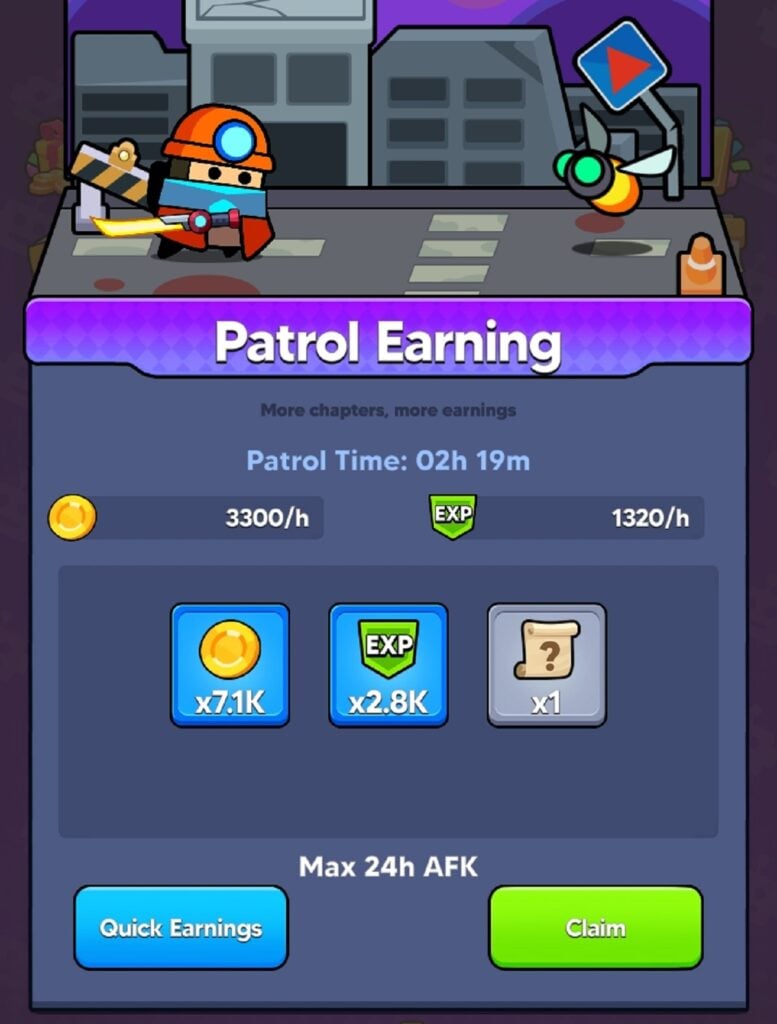 Patrol earnings.