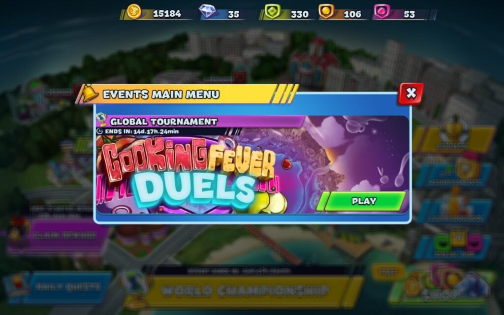 Cooking Fever Duels Events