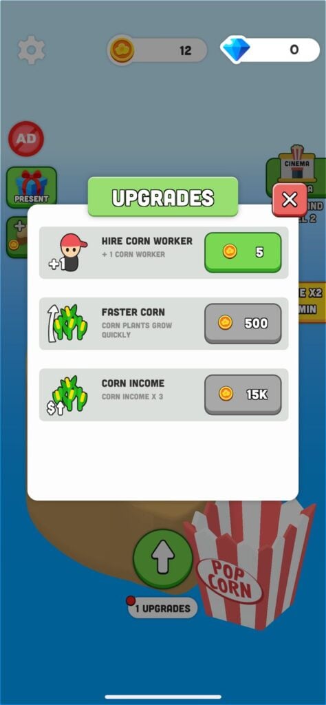 Popcorn Inc - Upgrades