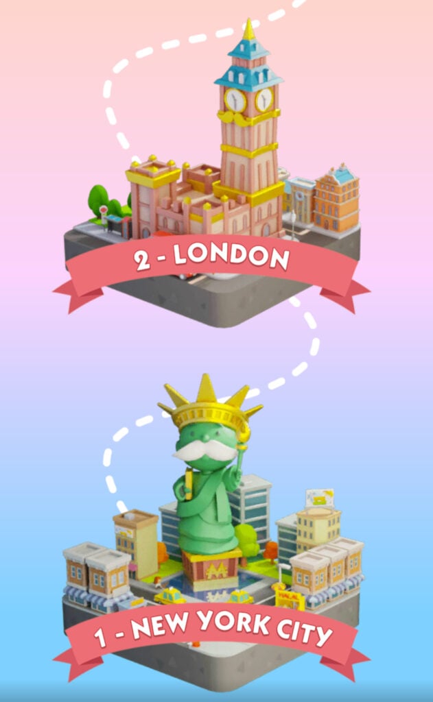 London and New York City - Starting Locations in Monopoly Go