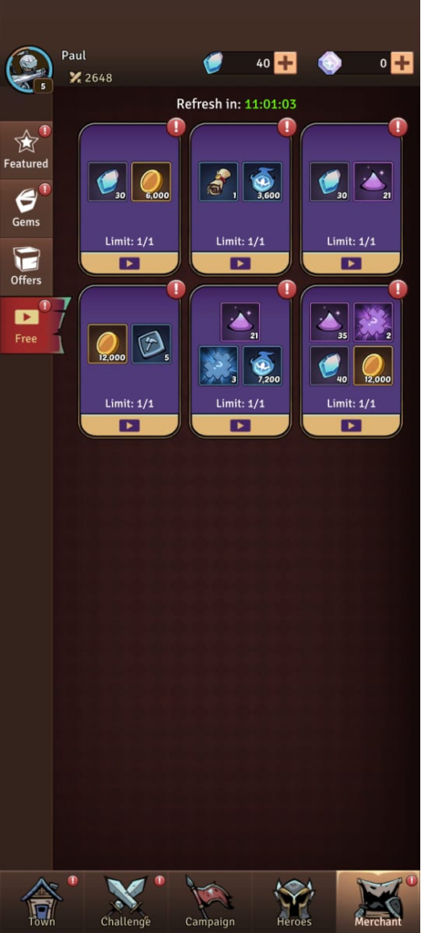 merchant in Hero Adventure – Idle RPG Games