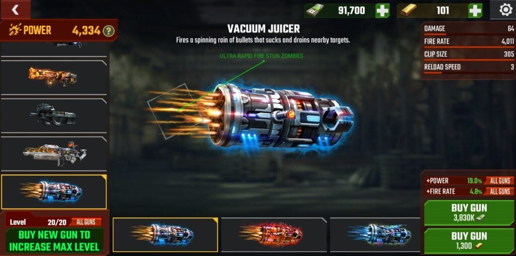 The Vacuum Juicer in Zombie Fire 3D.