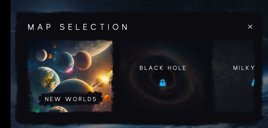 Sandbox in Space - Map Selection Screen