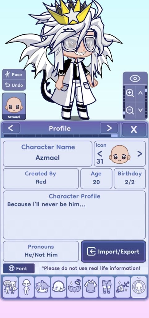 Gacha Life 2 - customize character (profile)