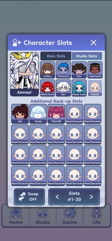 Gacha Life 2 - character slots