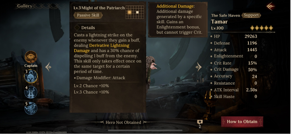 Tamar passive skill Might of the Patriarch