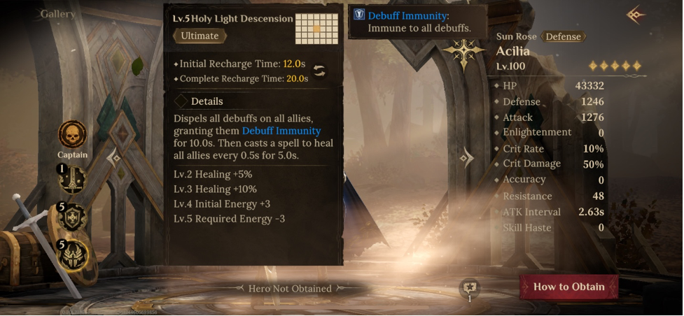 Acilia's ultimate skill Holy Light Descension