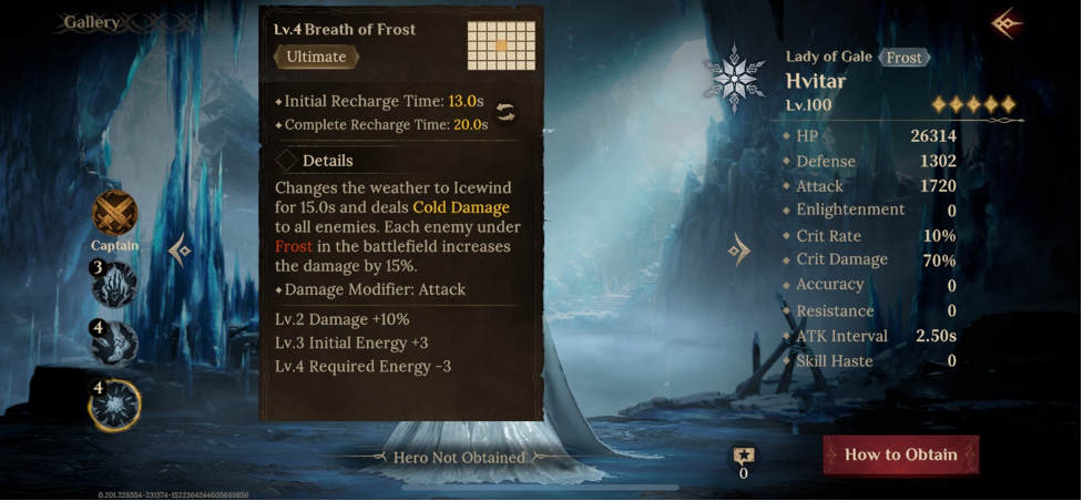 Hvitar Ultimate Skill Battle of Frost explanation