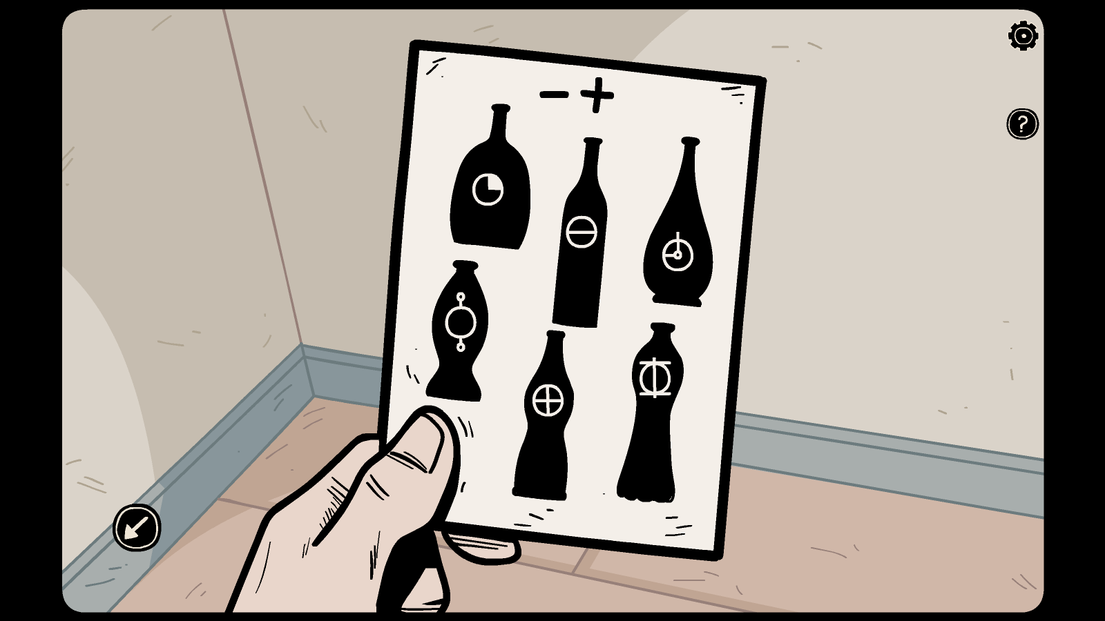 Picture of symbols on bottles