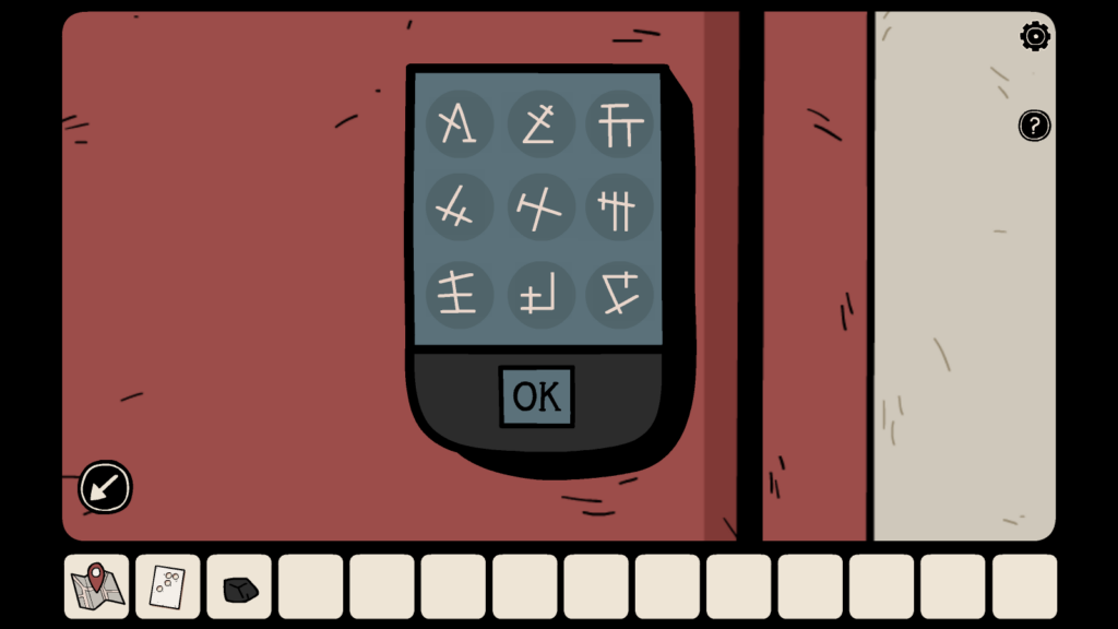 Memorize the symbols appearing on the holes and tap them one by one to open the door. 