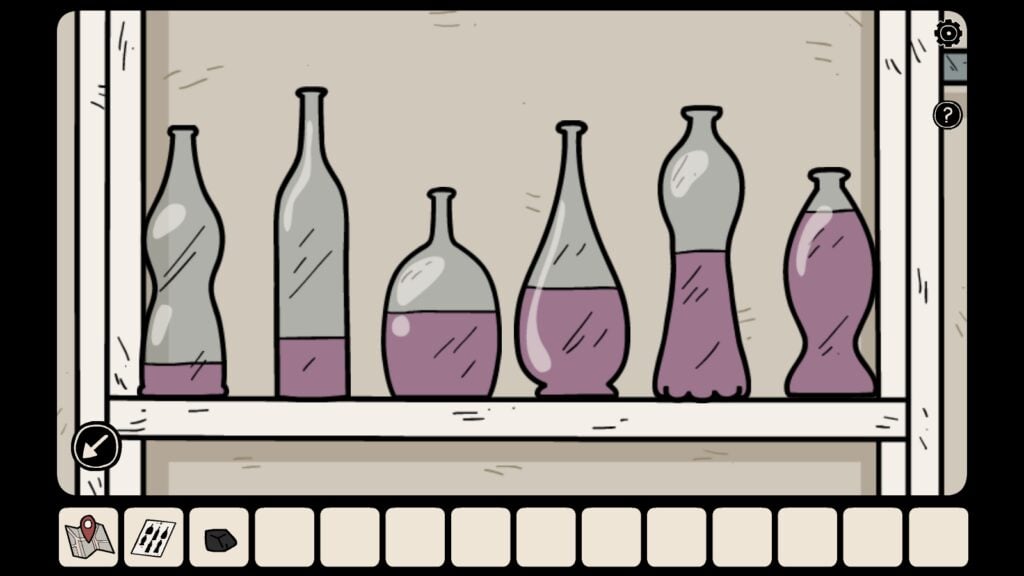 Bottles with purple fluid. 