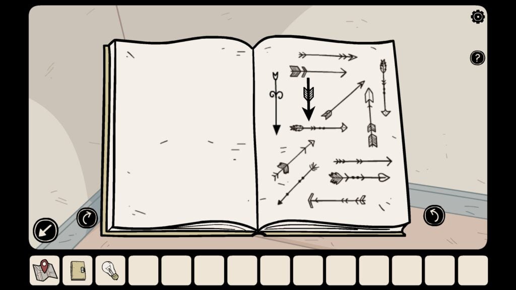 Various arrows drawn on the page