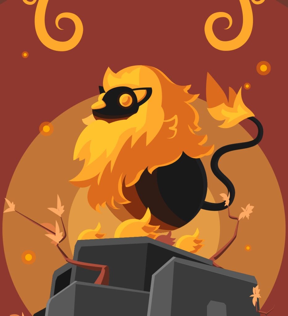 Artwork of a Blazing Lion.