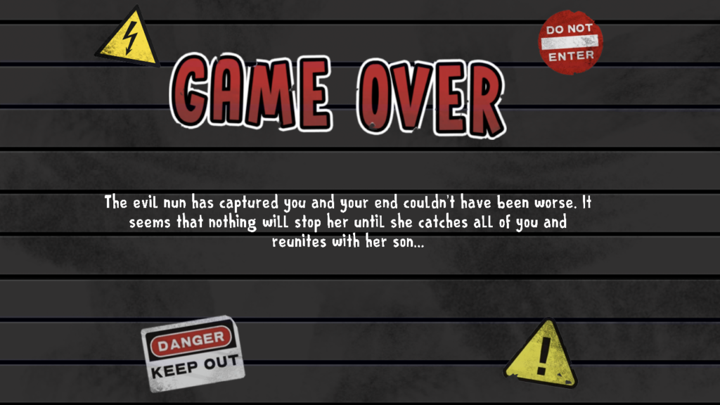 Game Over screen of Ice Scream 8 - Final Chapter
