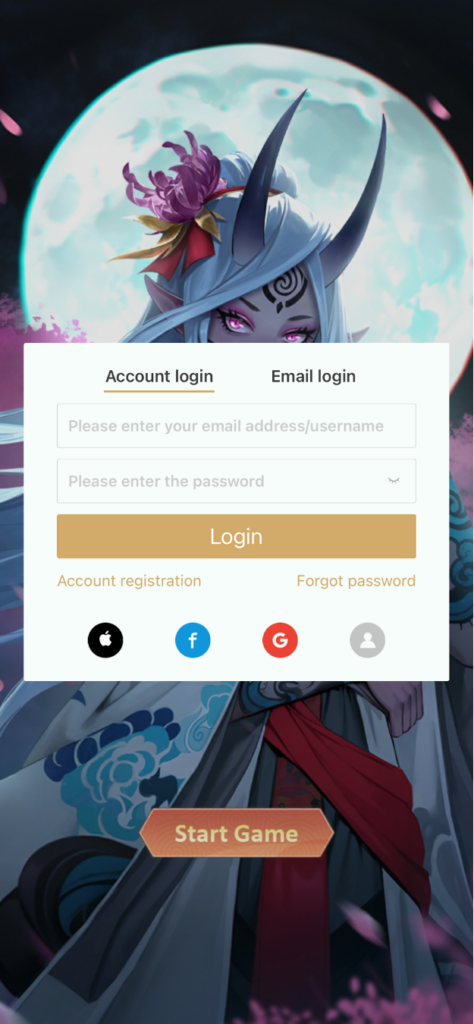 Register an account on Tales of Yokai  