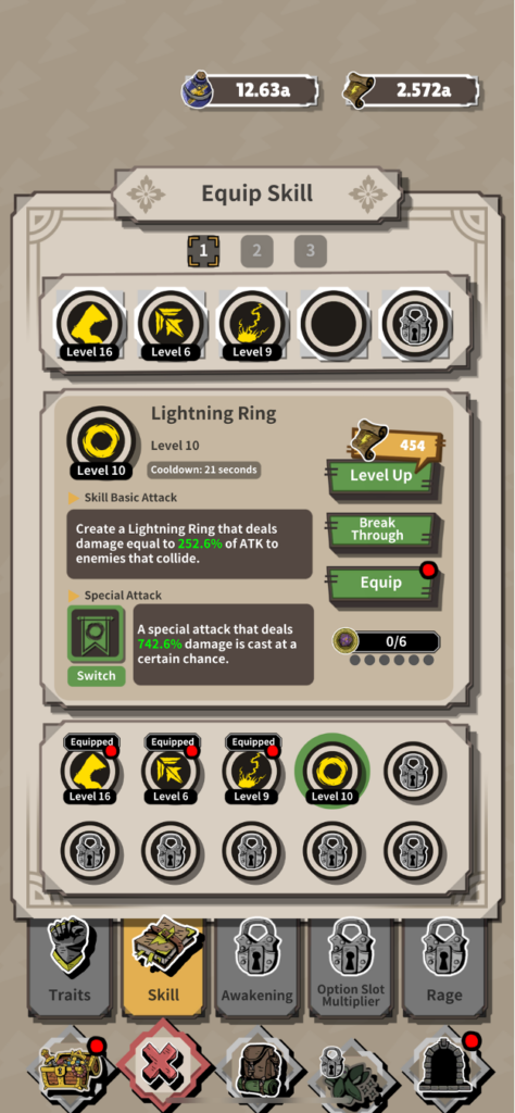 equip skill in lightning princess